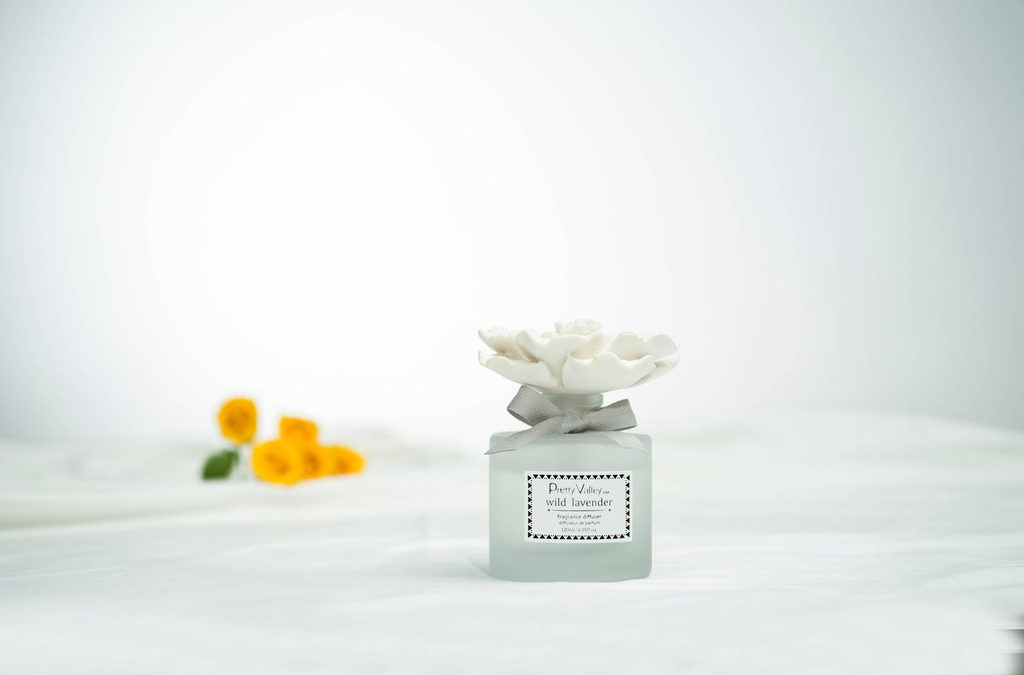 Marigold Ceramic Flower Diffuser Gift Set - White Jasmine