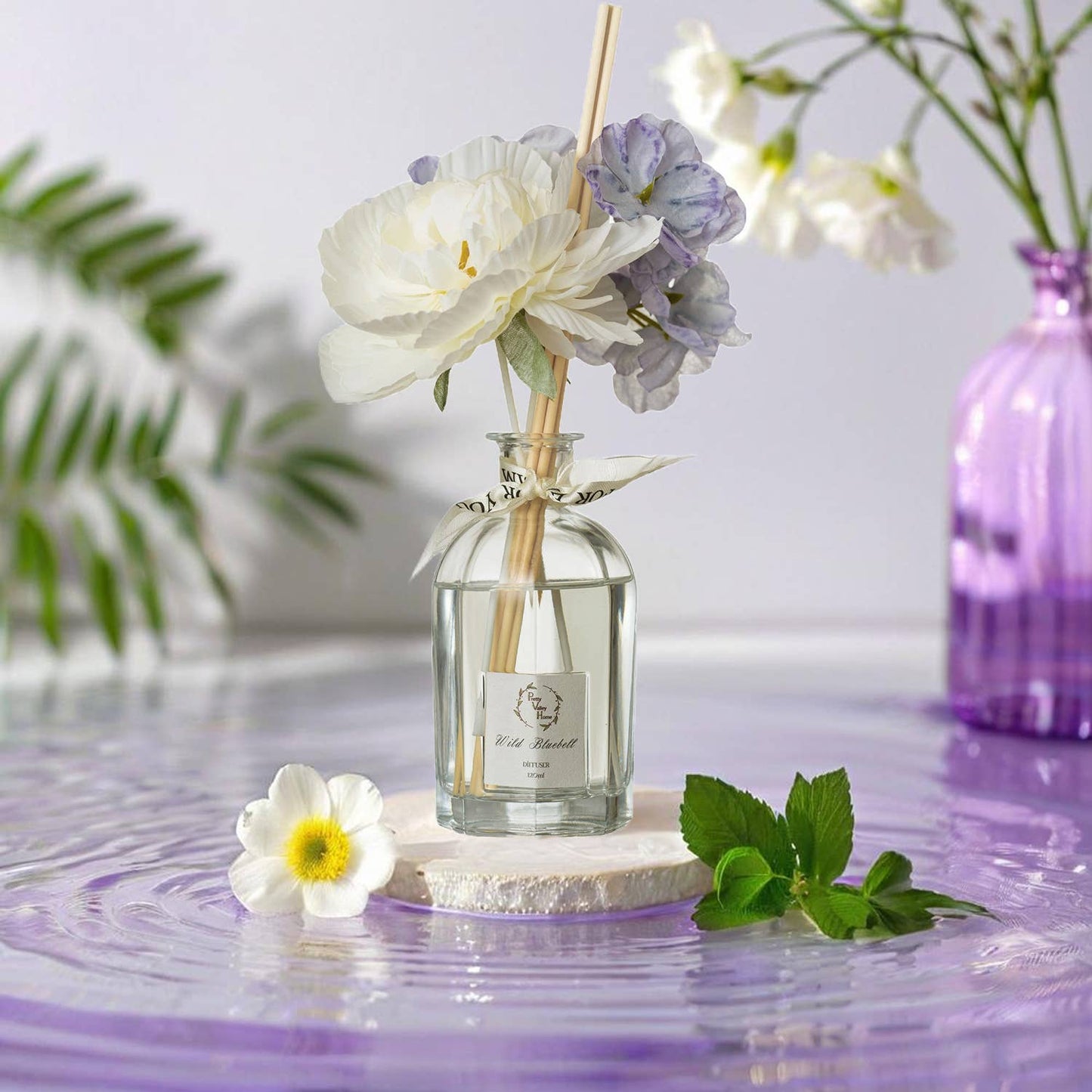 Reed Diffuser Sets Faux Flowers 120Ml / 4.05 FL oz - Fleur d’ Jardin: Fleur d’ Jardin