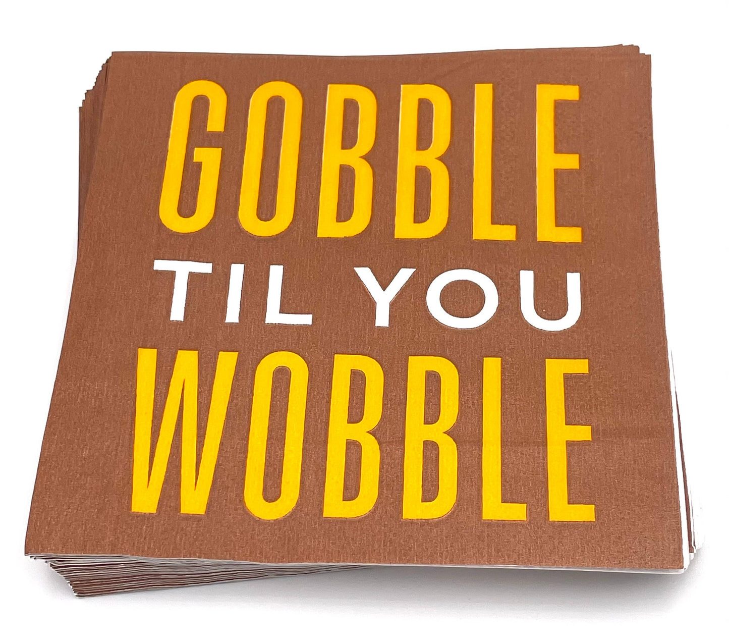 Thanksgiving/Fall Cocktail Napkins Gobble Til You Wobble20ct