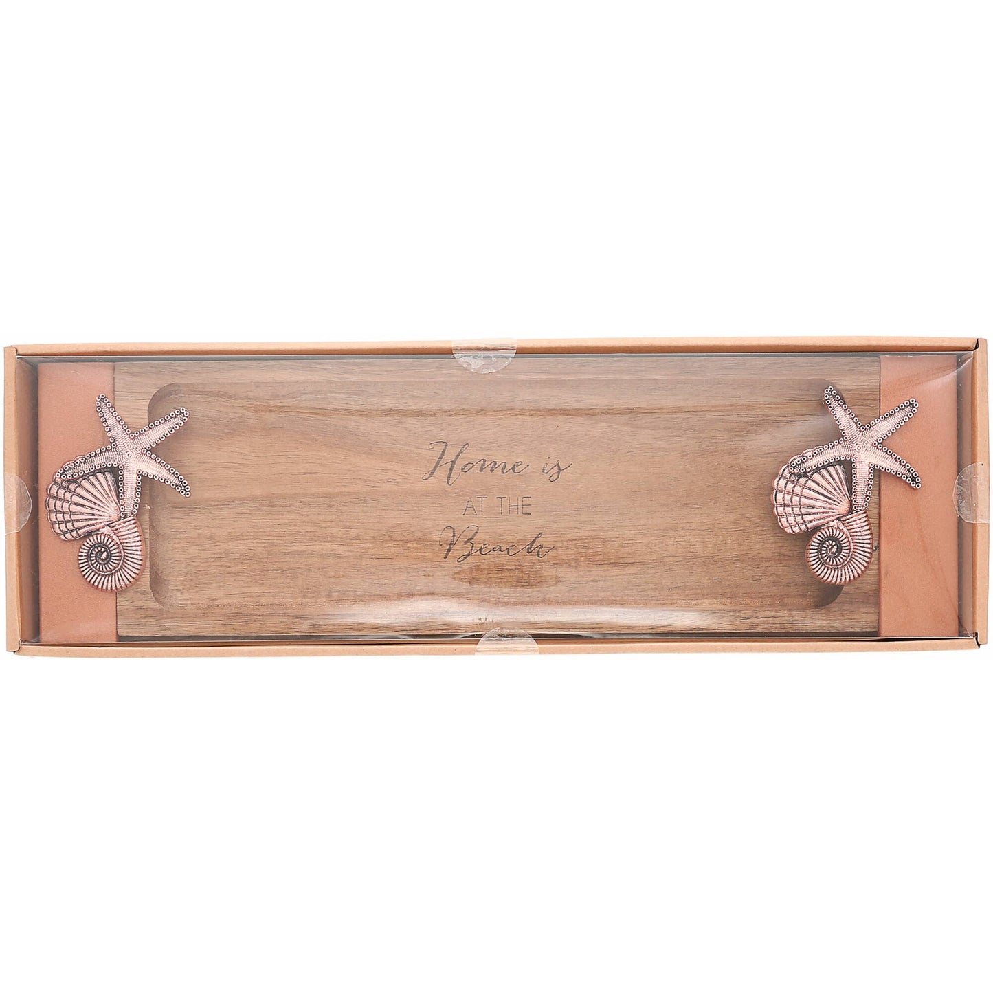 At the Beach - 14.25" Acacia Serving Board