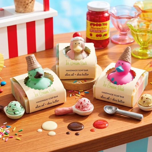 Ice Cream Suds Handmade Novelty Soap Bar VEGAN Summer