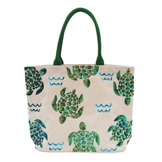 Green Sea Turtle Large Tote Bag