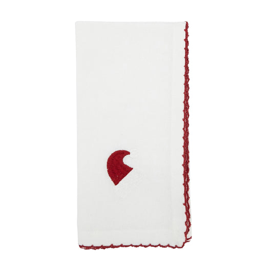 Whip Stitch Santa Hat Napkin: White / 18"