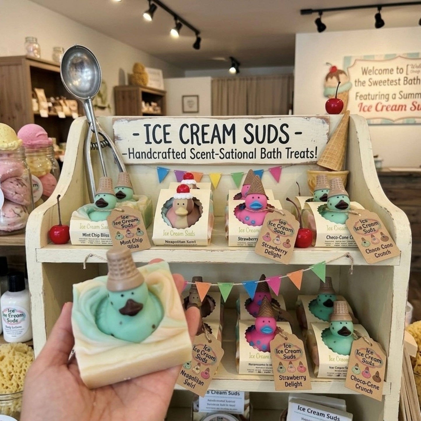 Ice Cream Suds Handmade Novelty Soap Bar VEGAN Summer