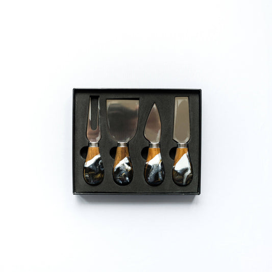 Onyx Resin Coated Cheese Knife Set