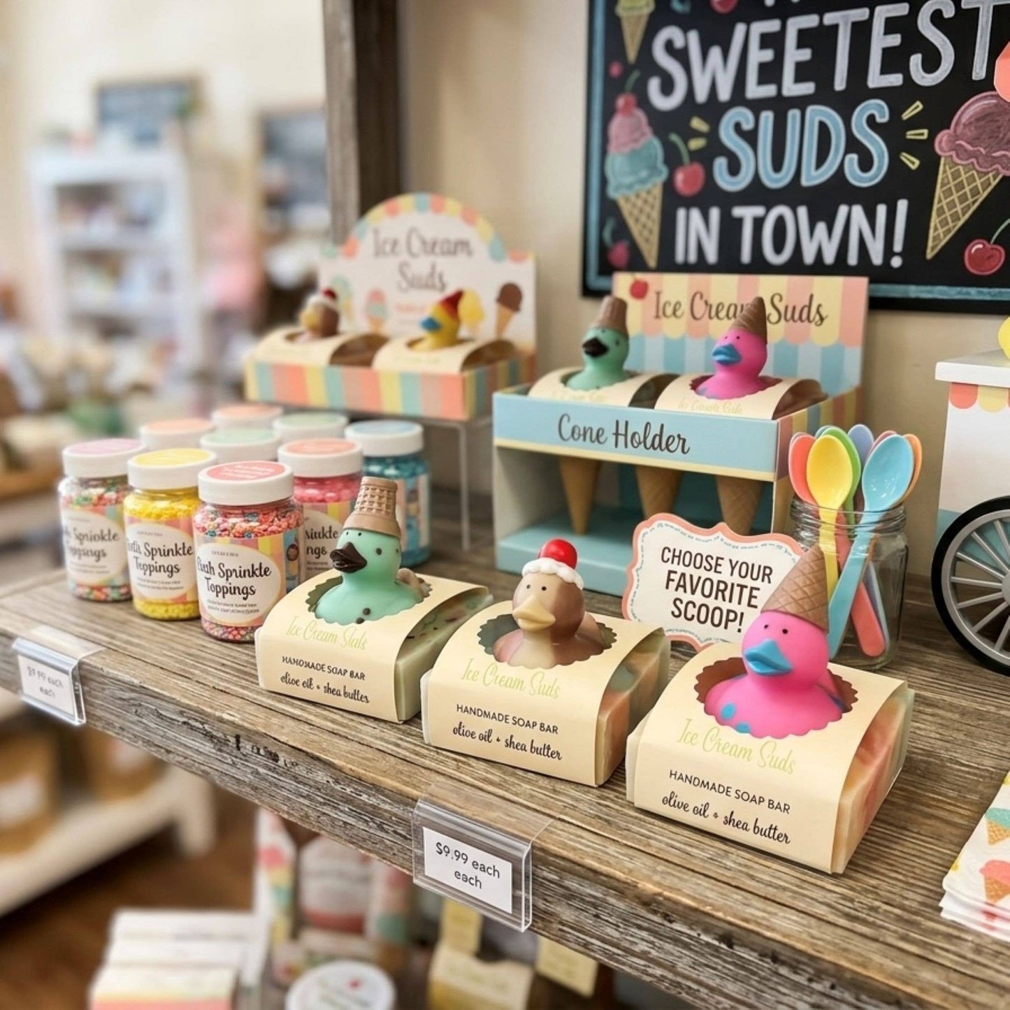 Ice Cream Suds Handmade Novelty Soap Bar VEGAN Summer