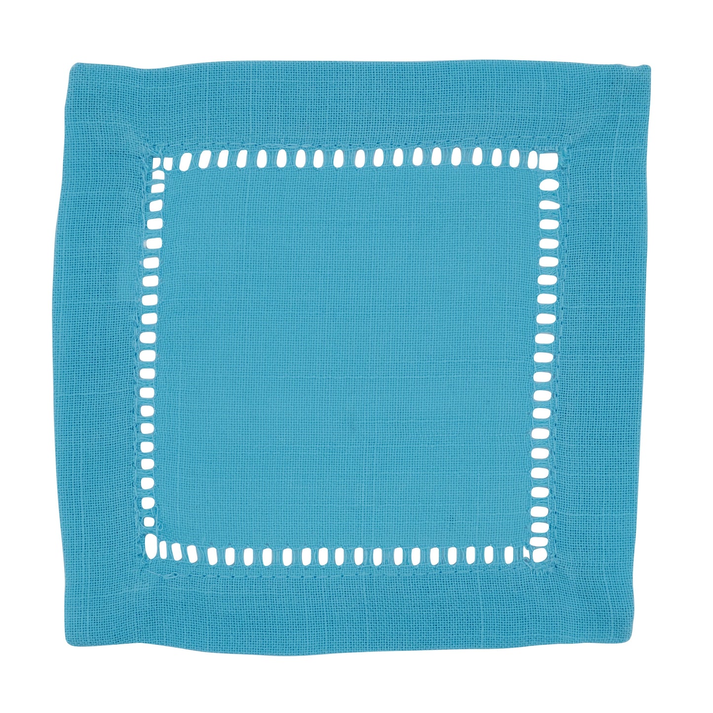 Poly Hemstitched Cocktail Napkin: White / 6"