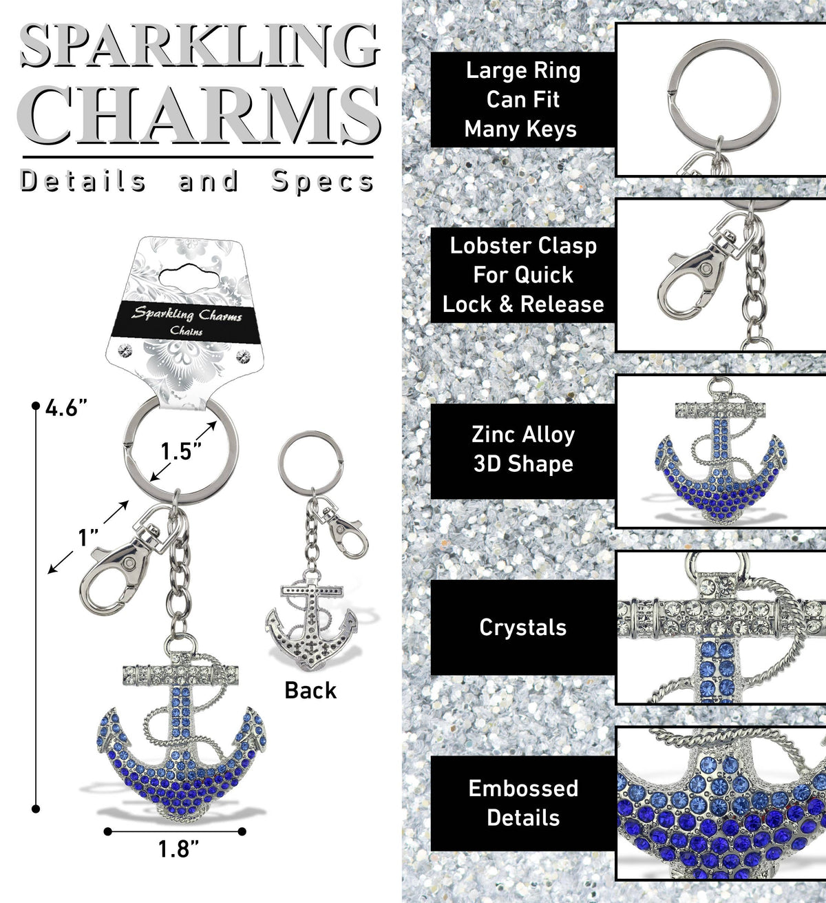 Sparkling Charms - Nautical Anchor