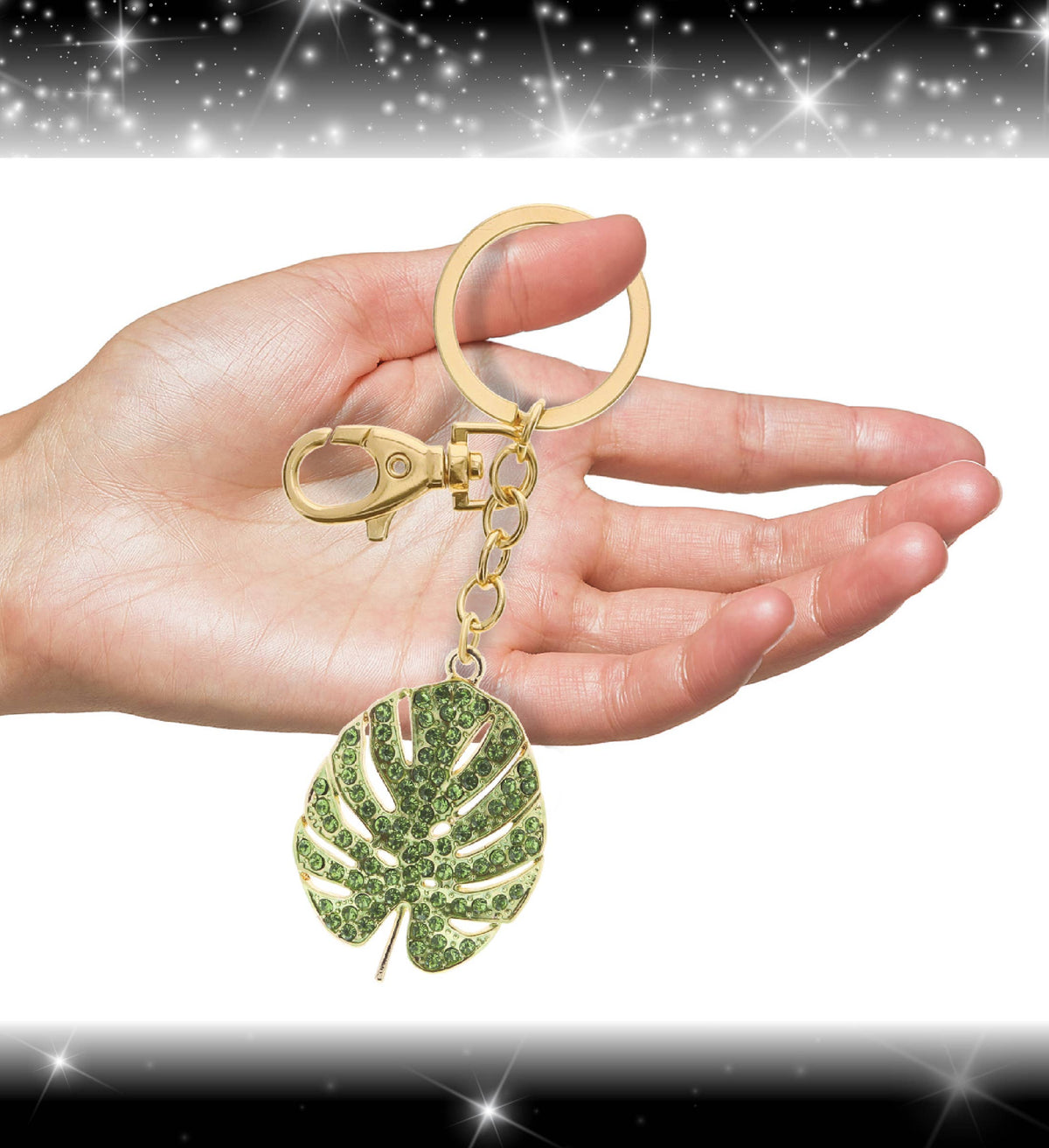 Gold Sparkling Charms - Tropical Leaf