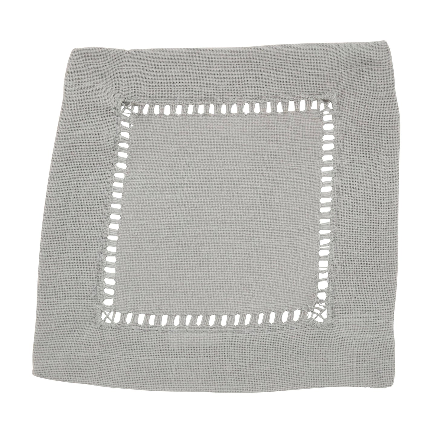 Poly Hemstitched Cocktail Napkin: White / 6"