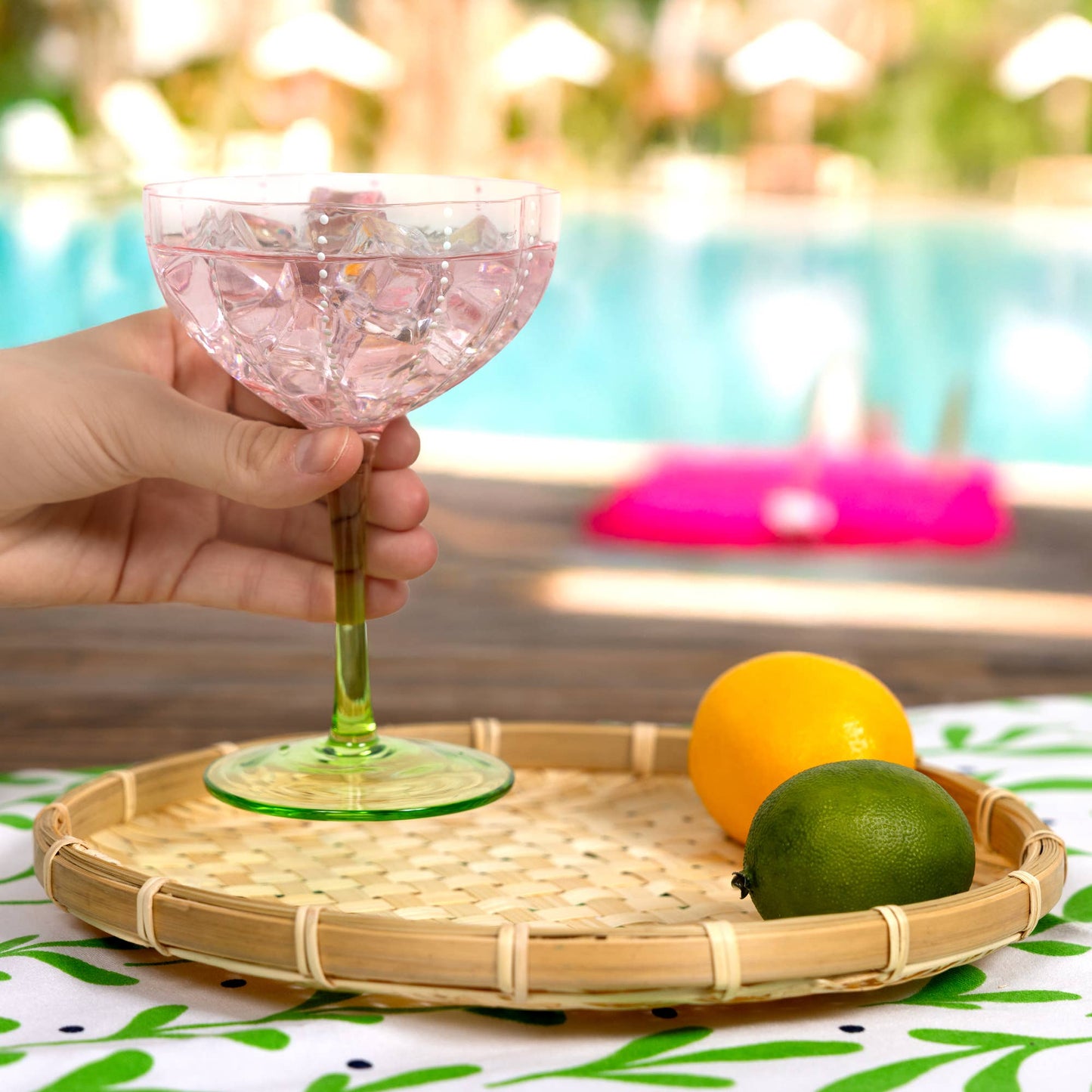 Mom - 12 oz Stemmed Pink Glass