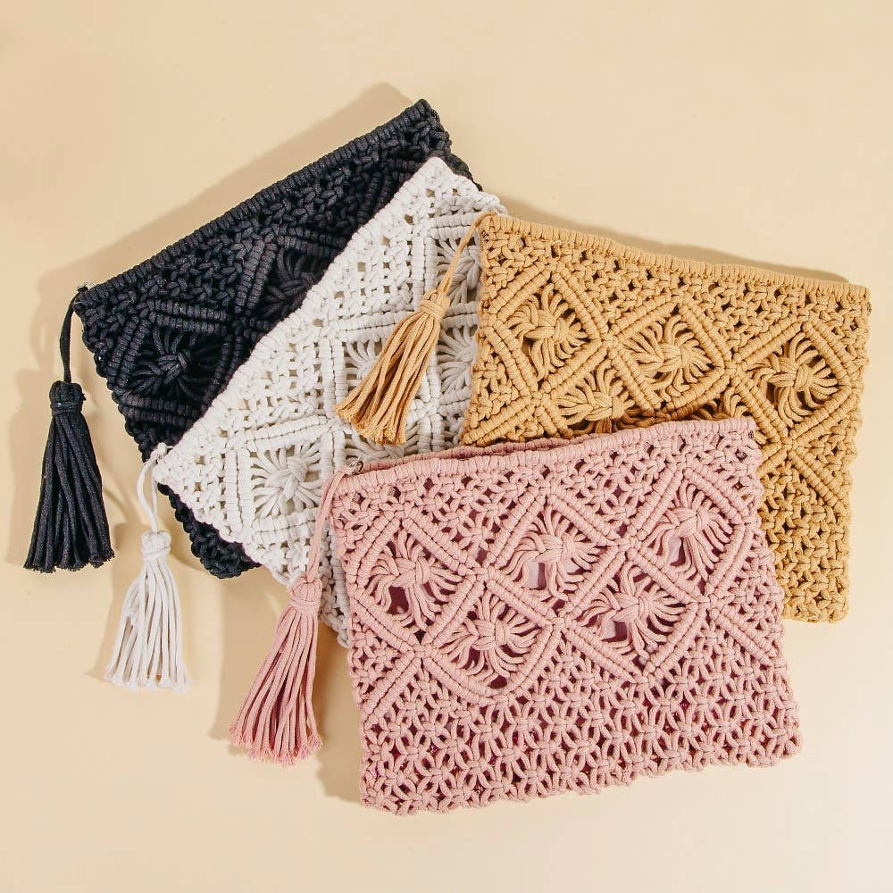 Crochet Clutch Tassel Bag: PK