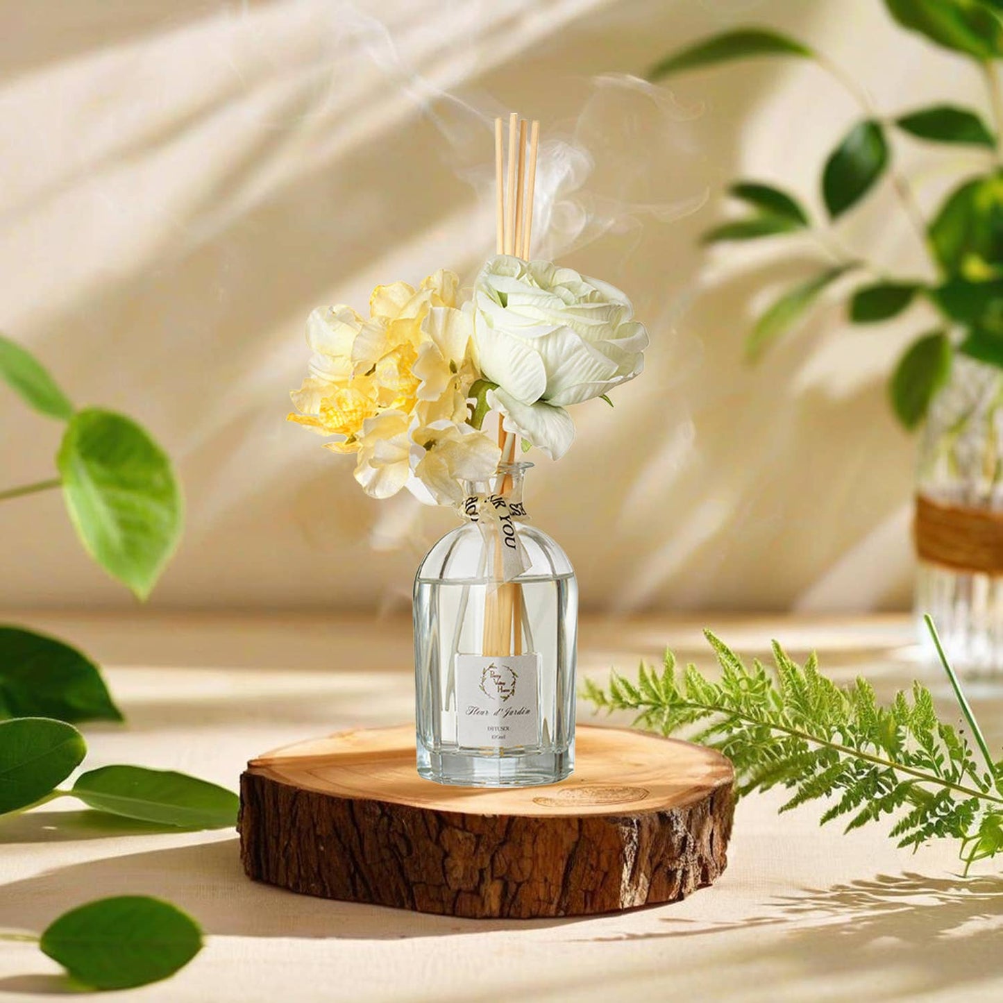 Reed Diffuser Sets Faux Flowers 120Ml / 4.05 FL oz - Fleur d’ Jardin: Fleur d’ Jardin