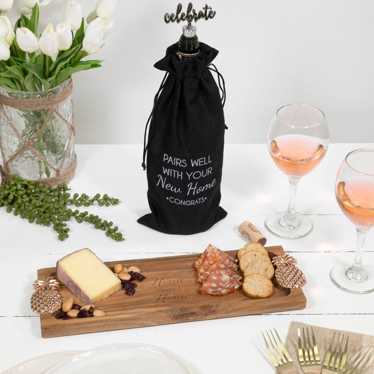 Pineapple Home Sweet Home - 14.25" Acacia Serving Board