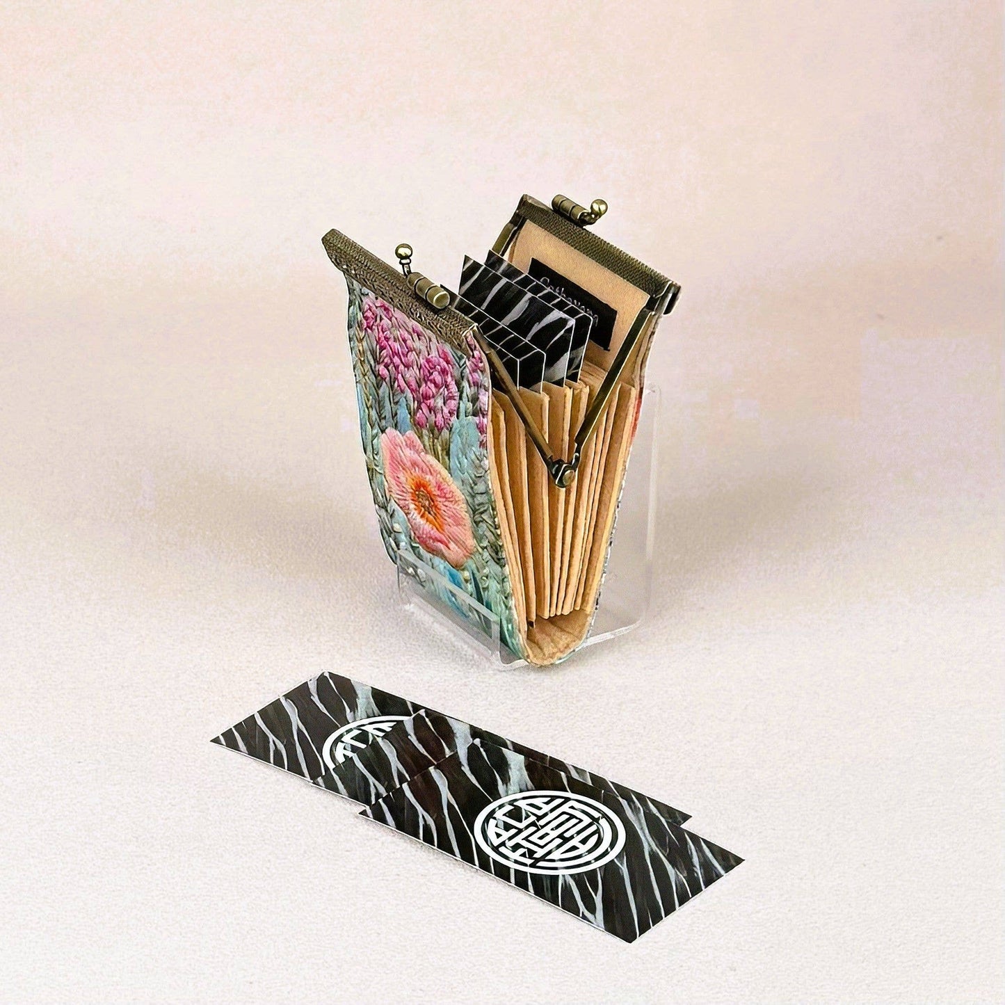 RFID Floral Embroidery Card Holder – Digital Print