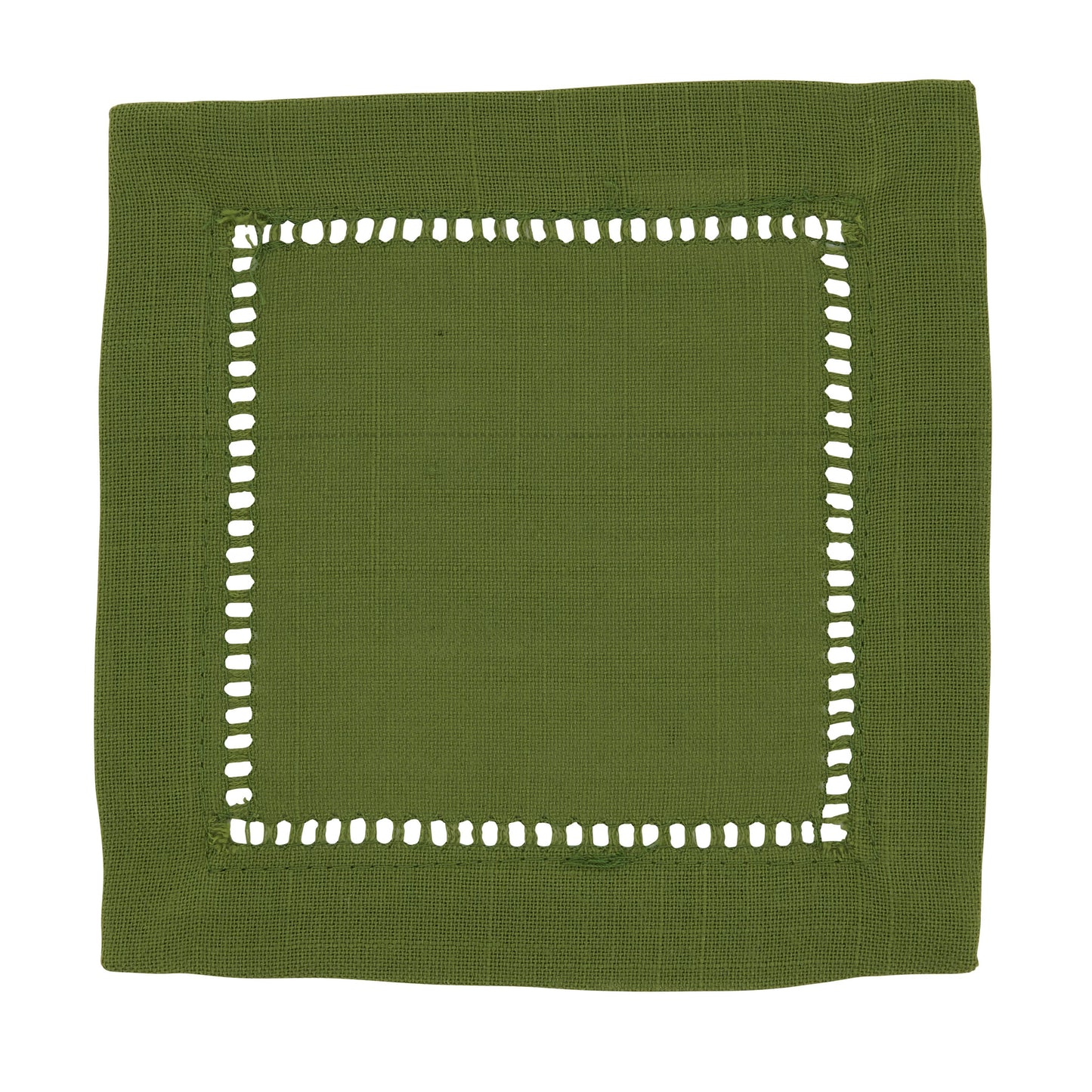 Poly Hemstitched Cocktail Napkin: Ivory / 6"