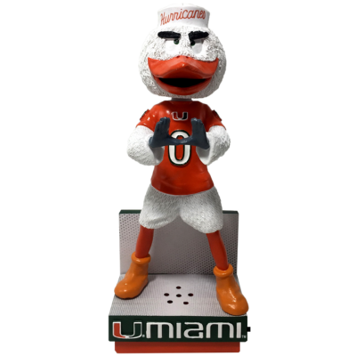 Sebastian the Ibis Miami Hurricanes Fight Song Mascot Bobbleheads: Basketball - Green Jersey