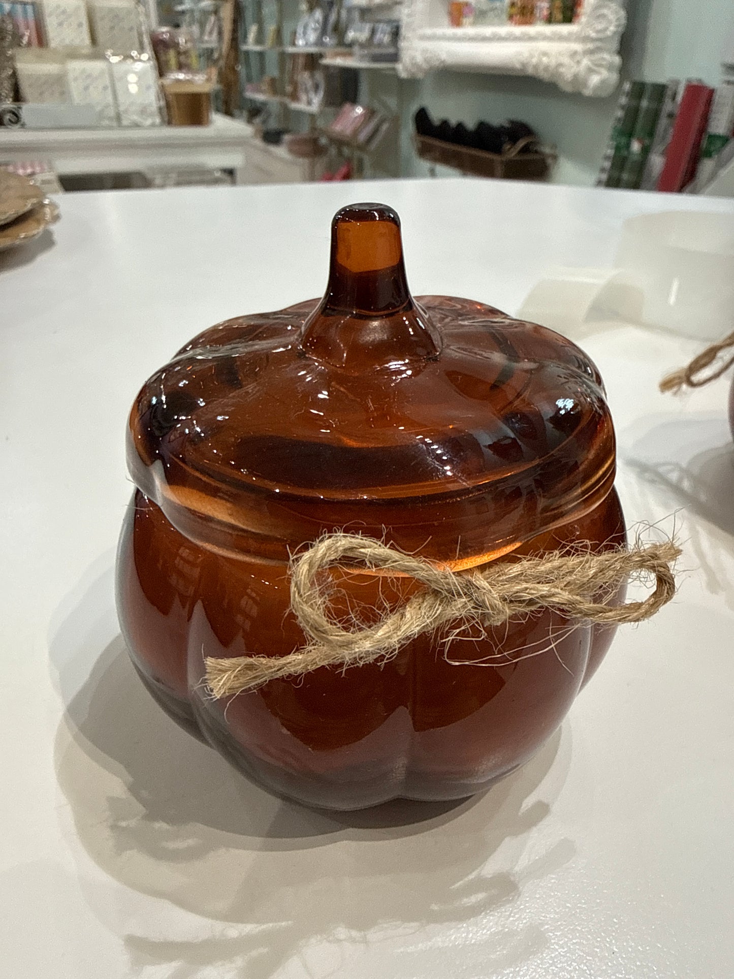 Glass Pumpkin Candle