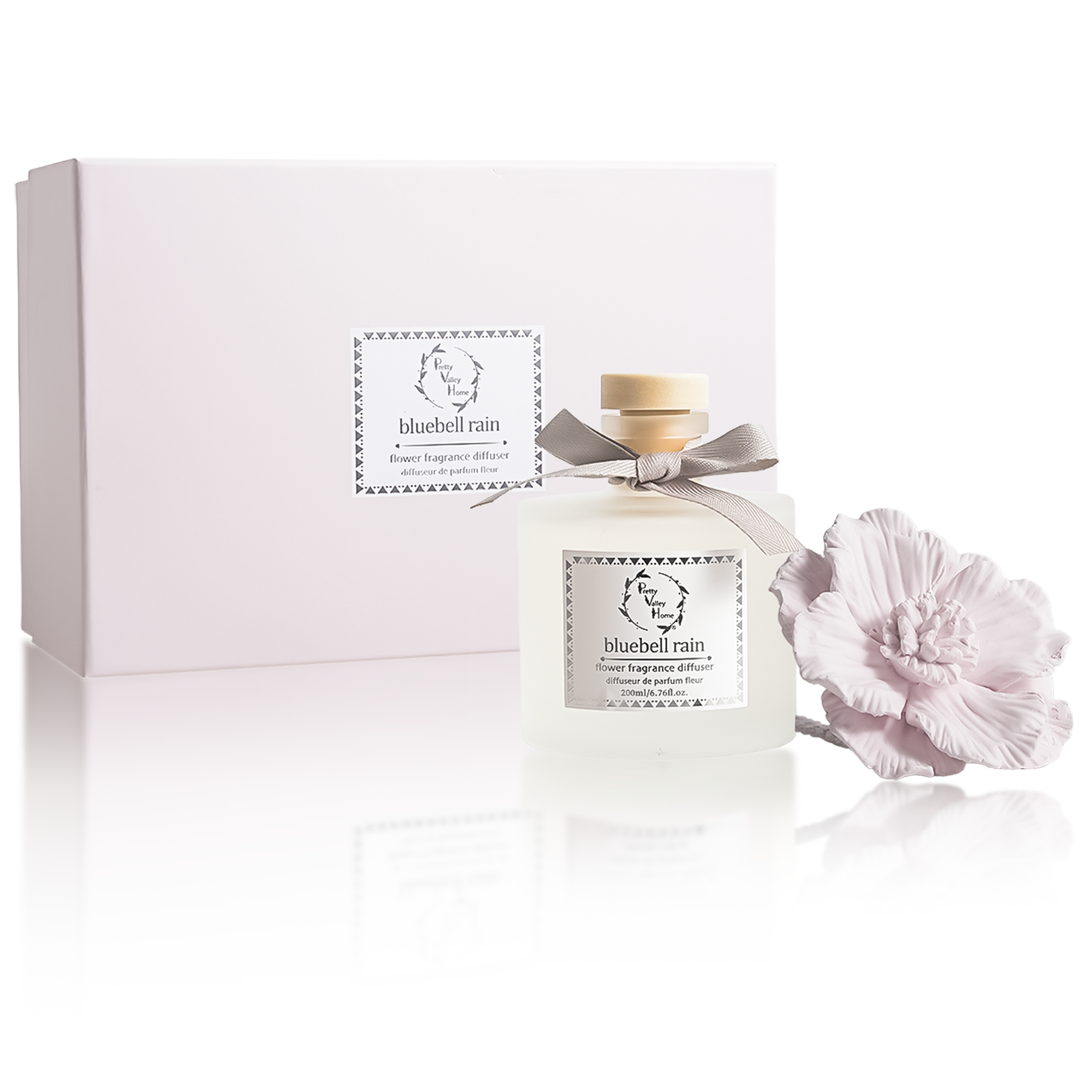 Green - Diffuser Sets Gifts Ceramic Flower (2025)-Pretty Valley Home: White Jasmine-Green