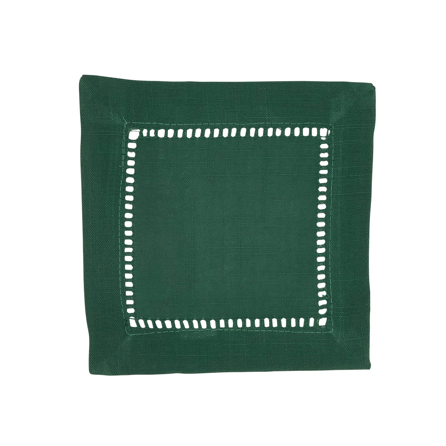 Poly Hemstitched Cocktail Napkin: White / 6"