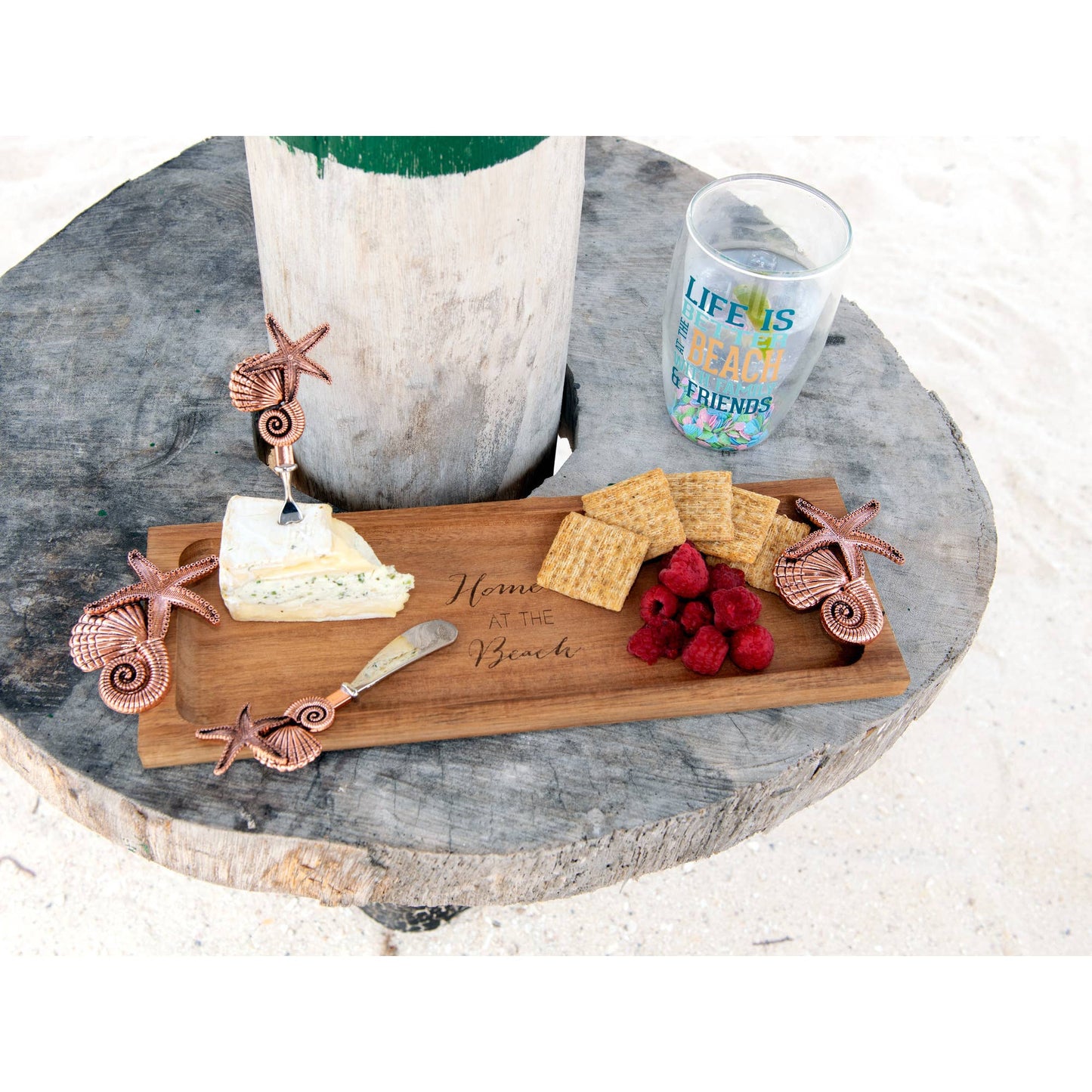 At the Beach - 14.25" Acacia Serving Board