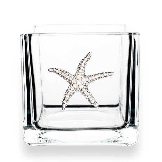 Starfish Jeweled 4x4 Candle Holder Vase