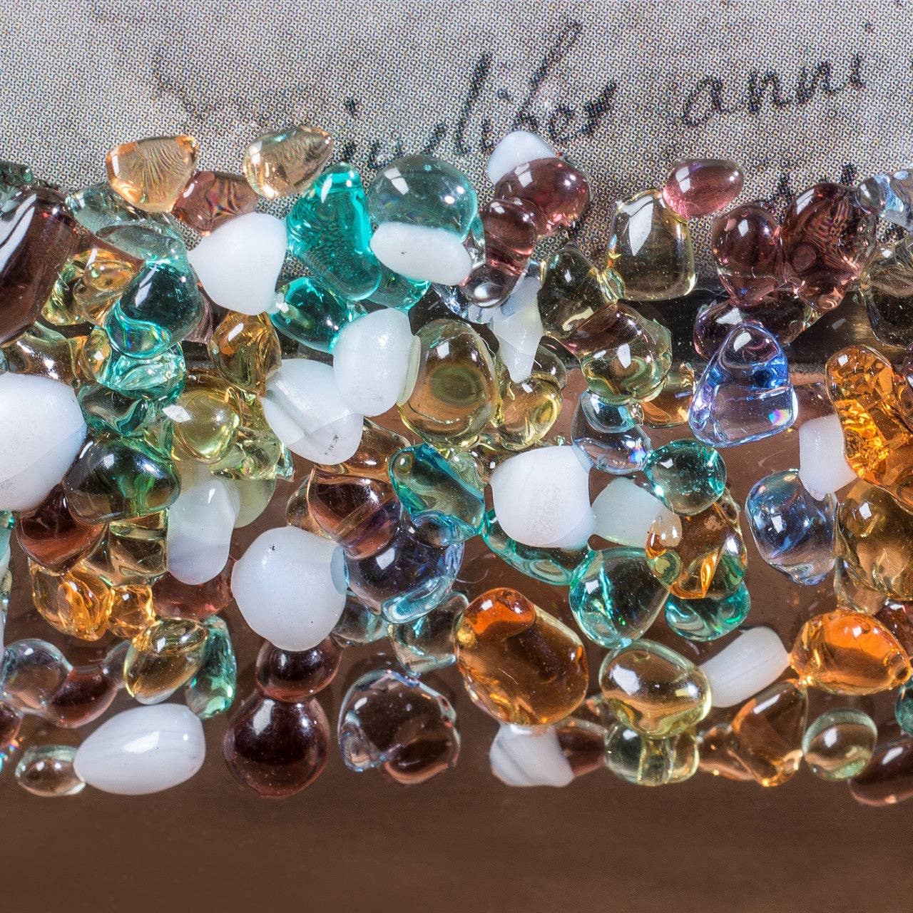 Fused Glass Chips on Clear Frame 4x6
