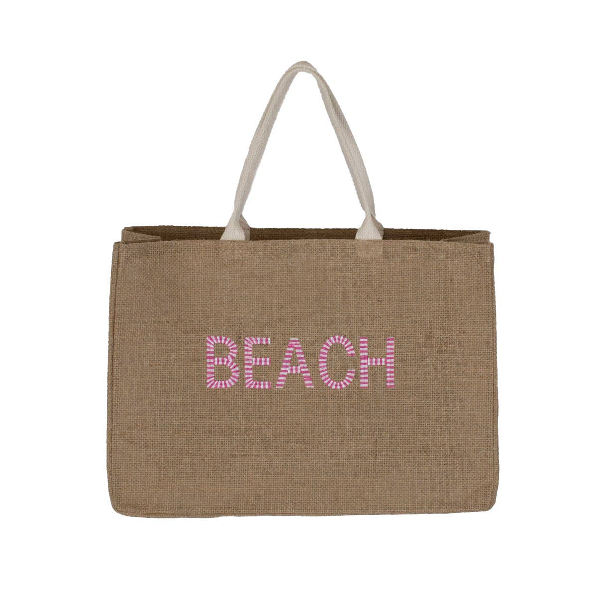 Beach Sands Tote   Natural/Pink   16.5x11.75x6