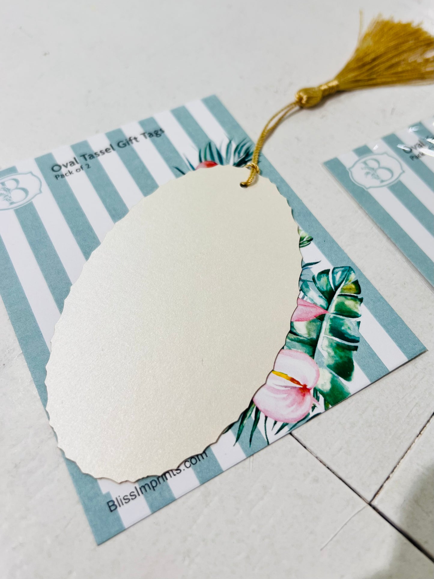 Oval Tassel Gift Tags Pack 2