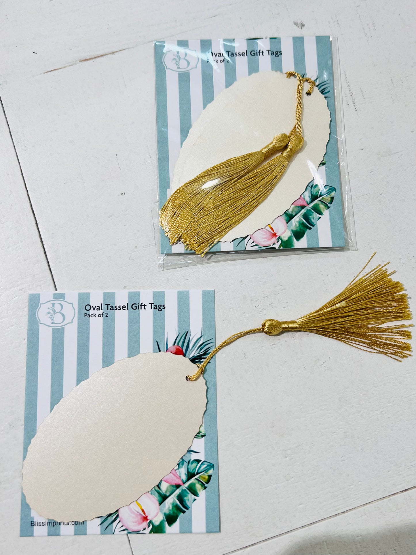 Oval Tassel Gift Tags Pack 2