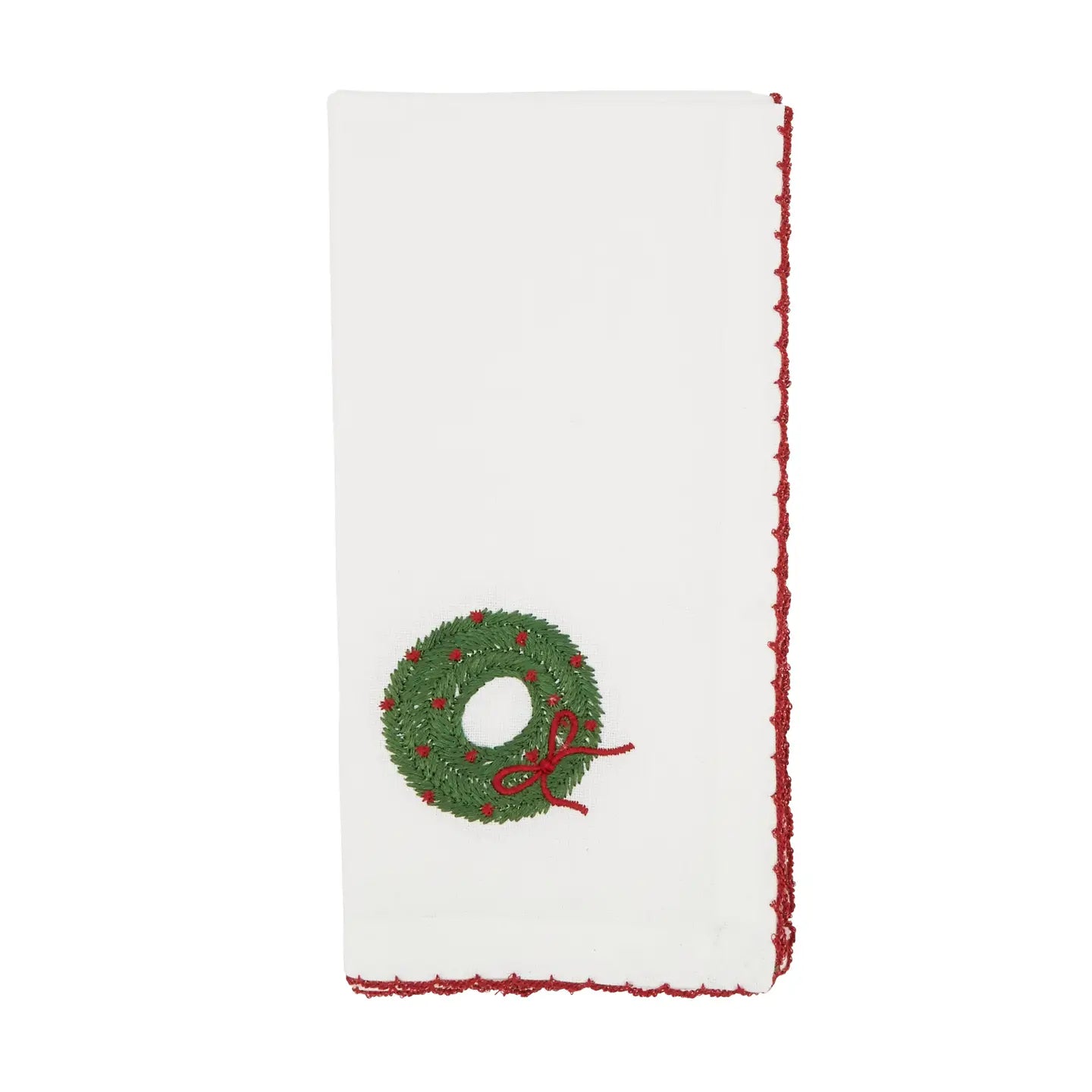 Whip Stitch Wreath Napkin: White / 18"