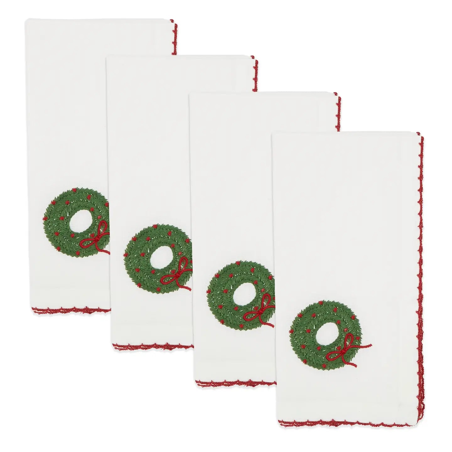 Whip Stitch Wreath Napkin: White / 18"