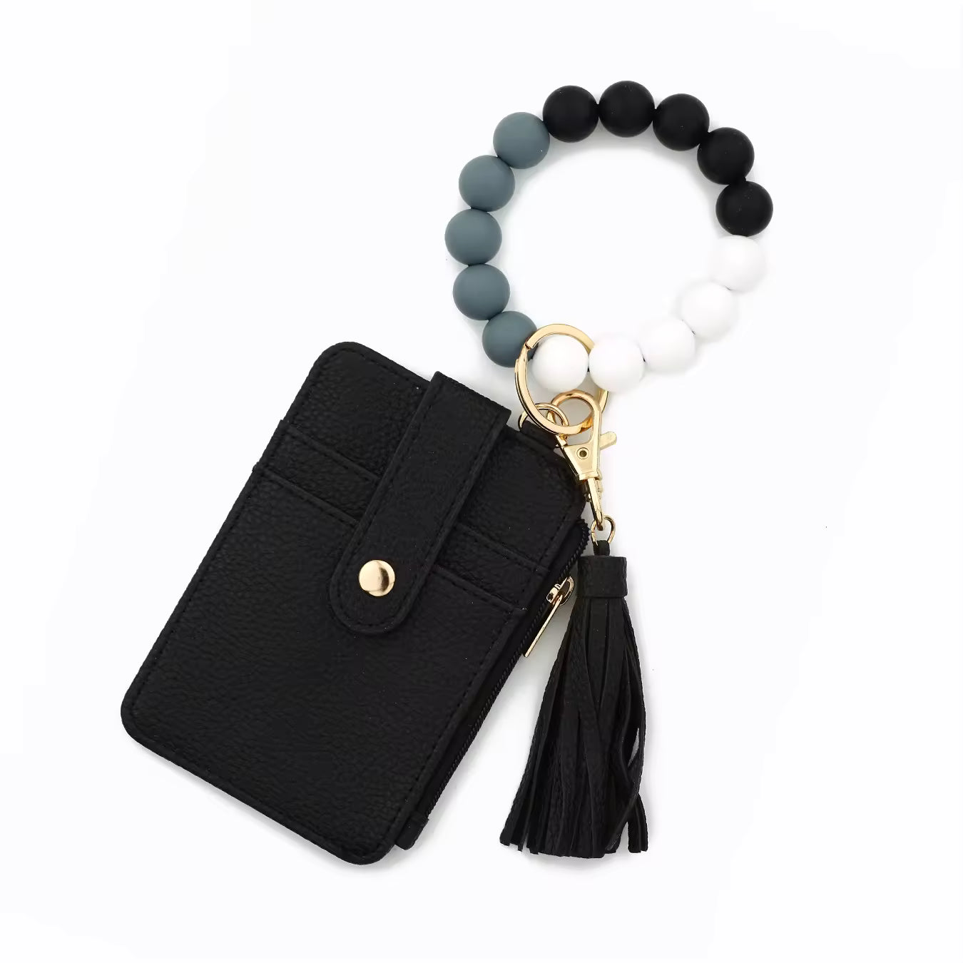 Wallet Beaded Wristlet with Tassel