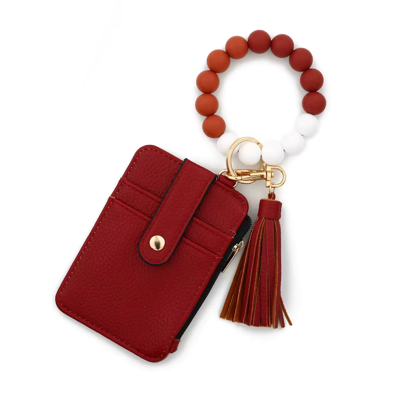 Wallet Beaded Wristlet with Tassel