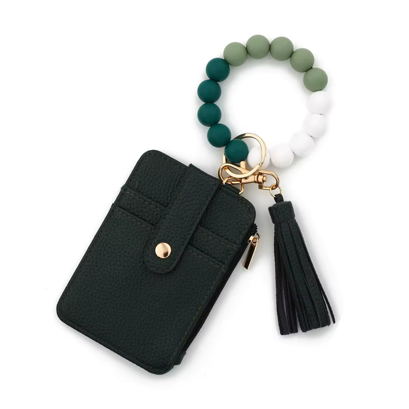 Wallet Beaded Wristlet with Tassel
