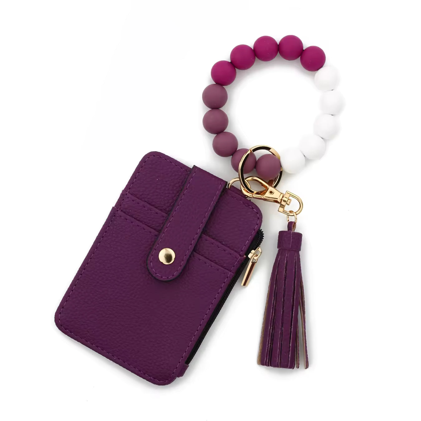 Wallet Beaded Wristlet with Tassel