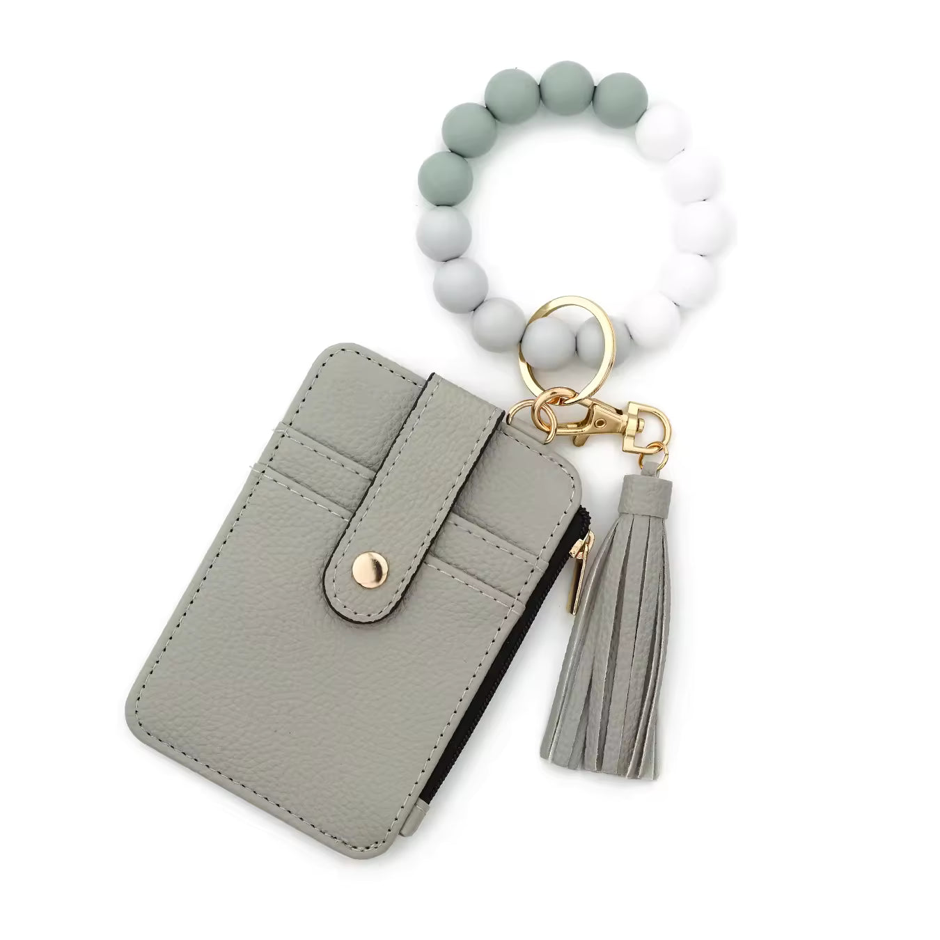 Wallet Beaded Wristlet with Tassel