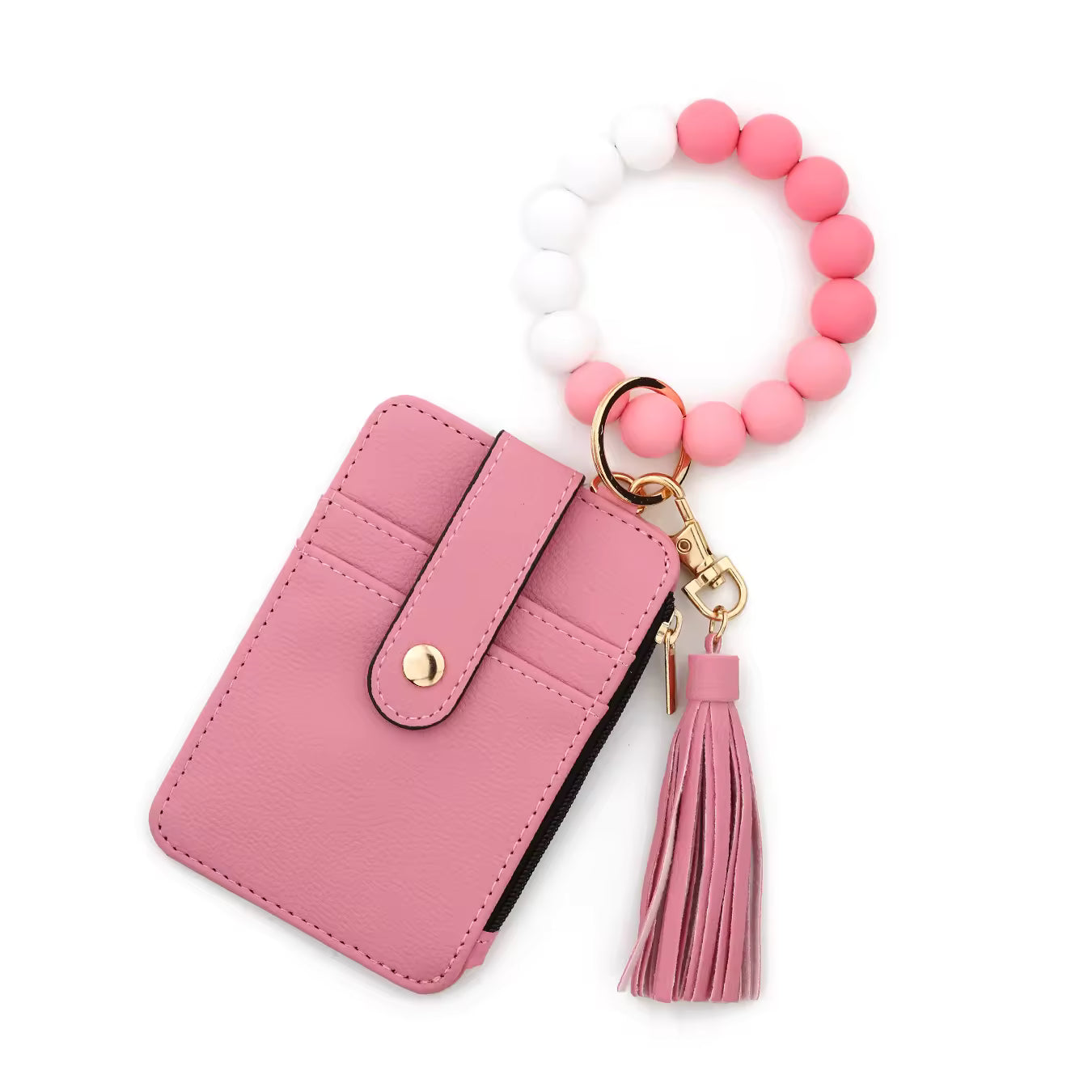 Wallet Beaded Wristlet with Tassel