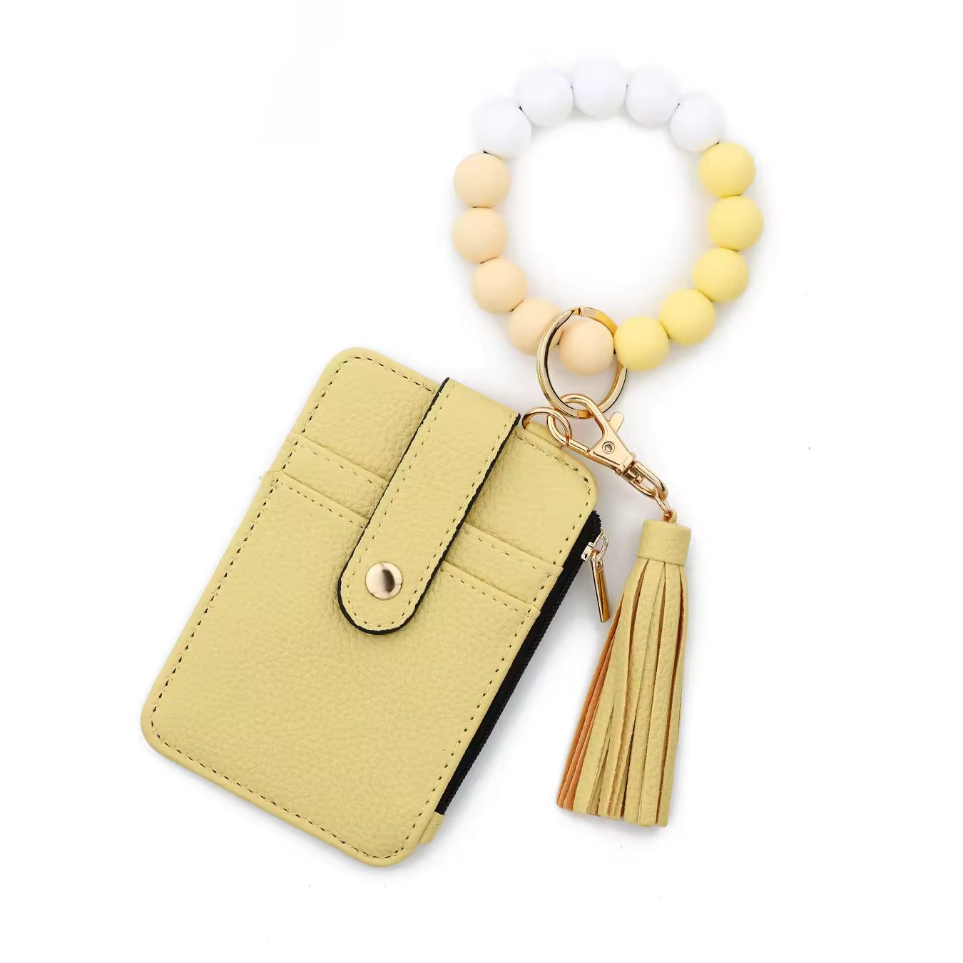 Wallet Beaded Wristlet with Tassel