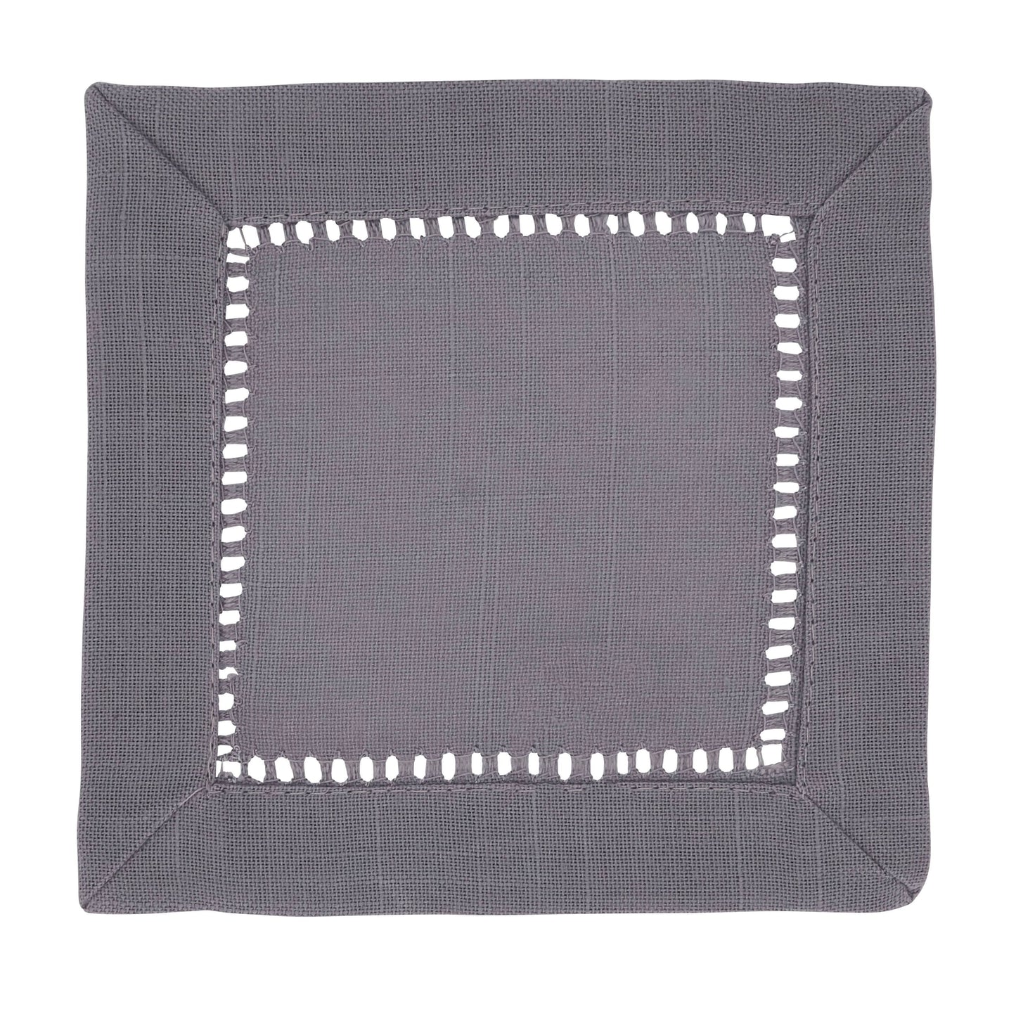 Poly Hemstitched Cocktail Napkin: Ivory / 6"