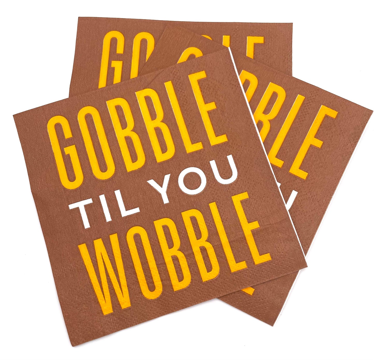 Thanksgiving/Fall Cocktail Napkins Gobble Til You Wobble20ct
