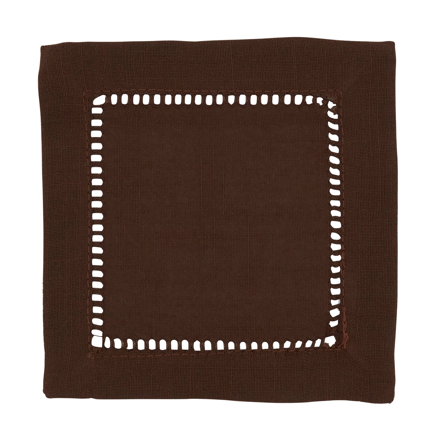 Poly Hemstitched Cocktail Napkin: Ivory / 6"