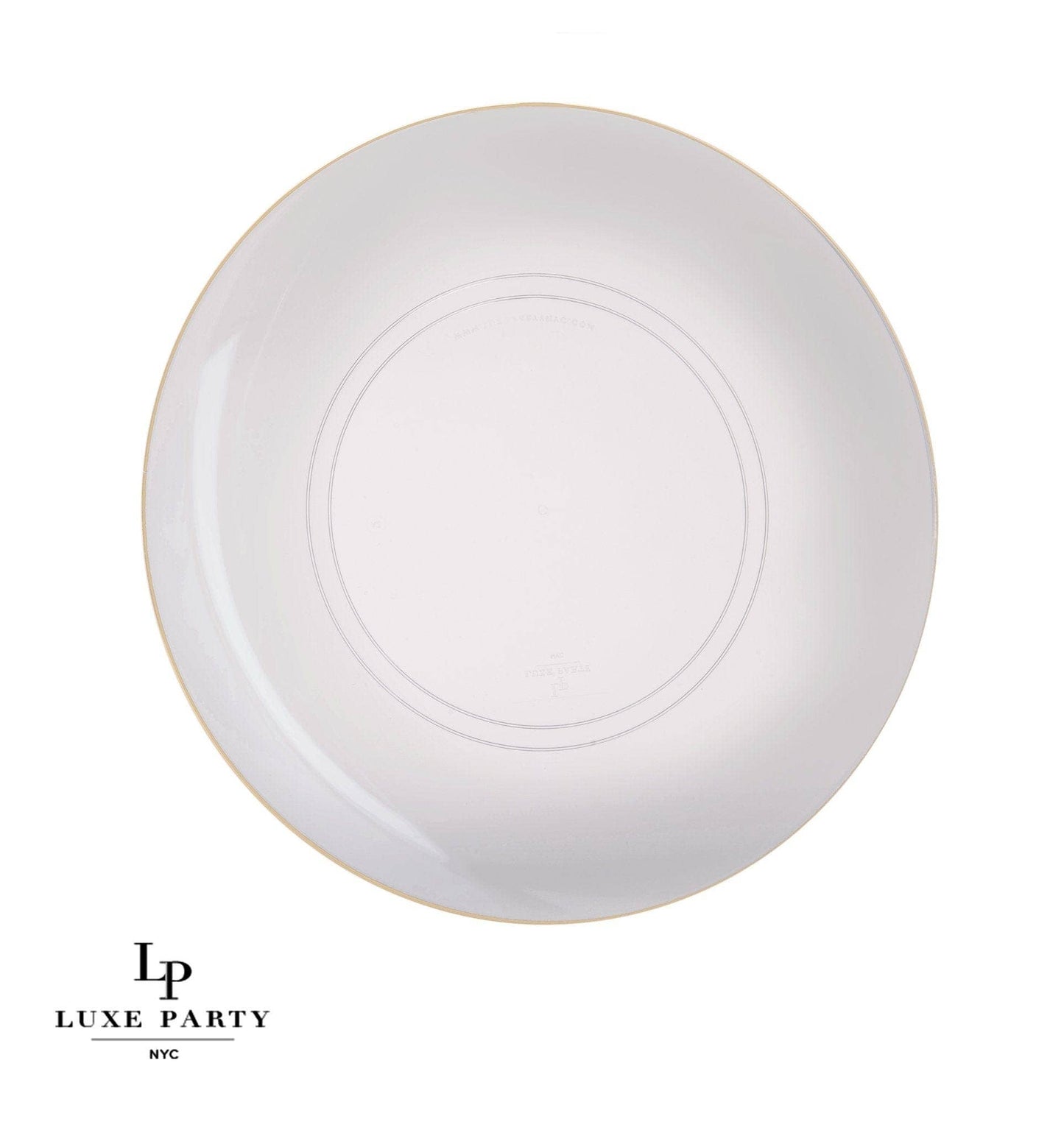Round Clear • Gold Plastic Plates | 10 Pack: 10 Plastic Pates / 10.25" Dinner Plates