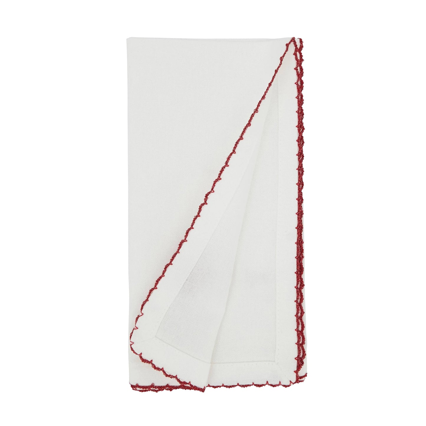 Whip Stitch Santa Hat Napkin: White / 18"