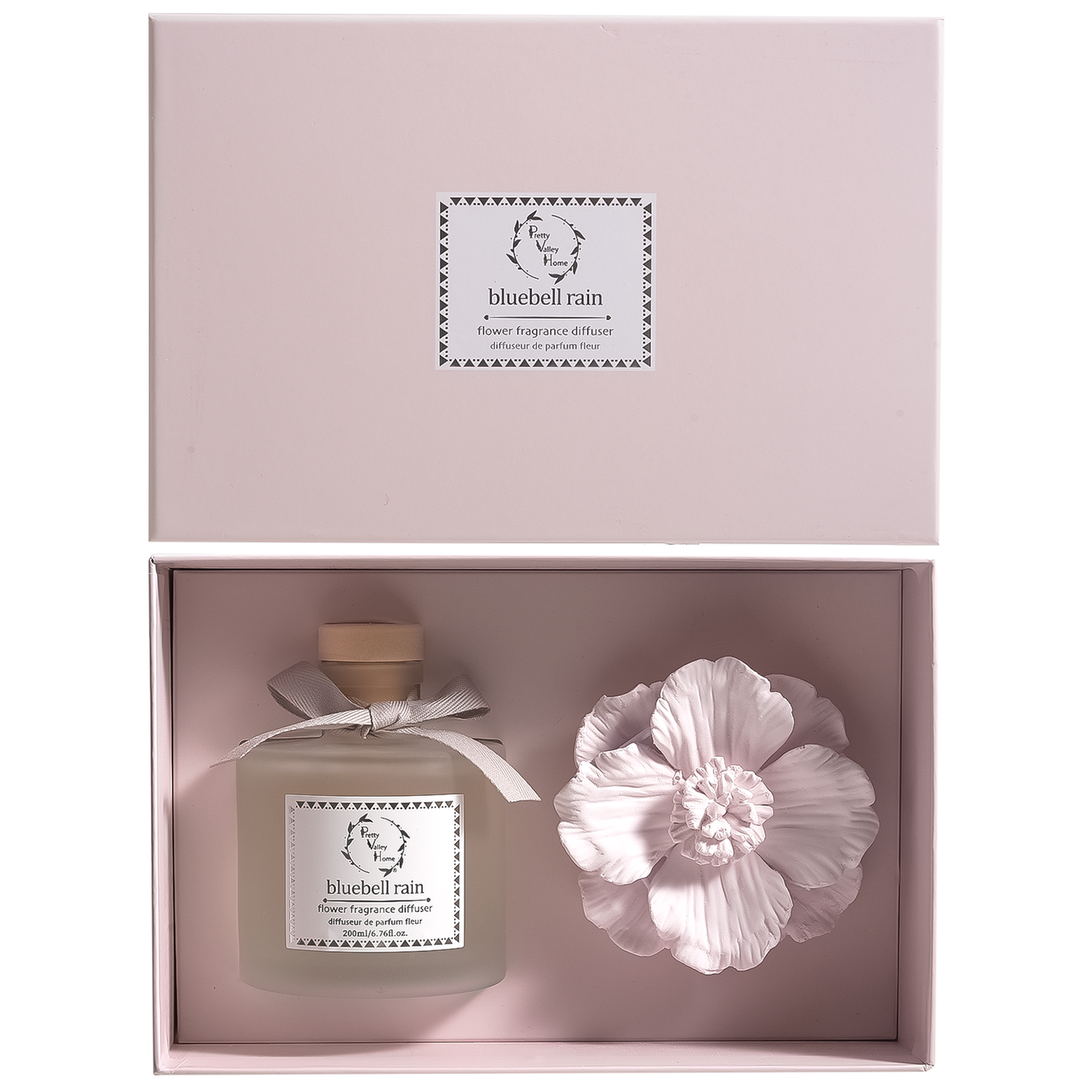 Green - Diffuser Sets Gifts Ceramic Flower (2025)-Pretty Valley Home: White Jasmine-Green