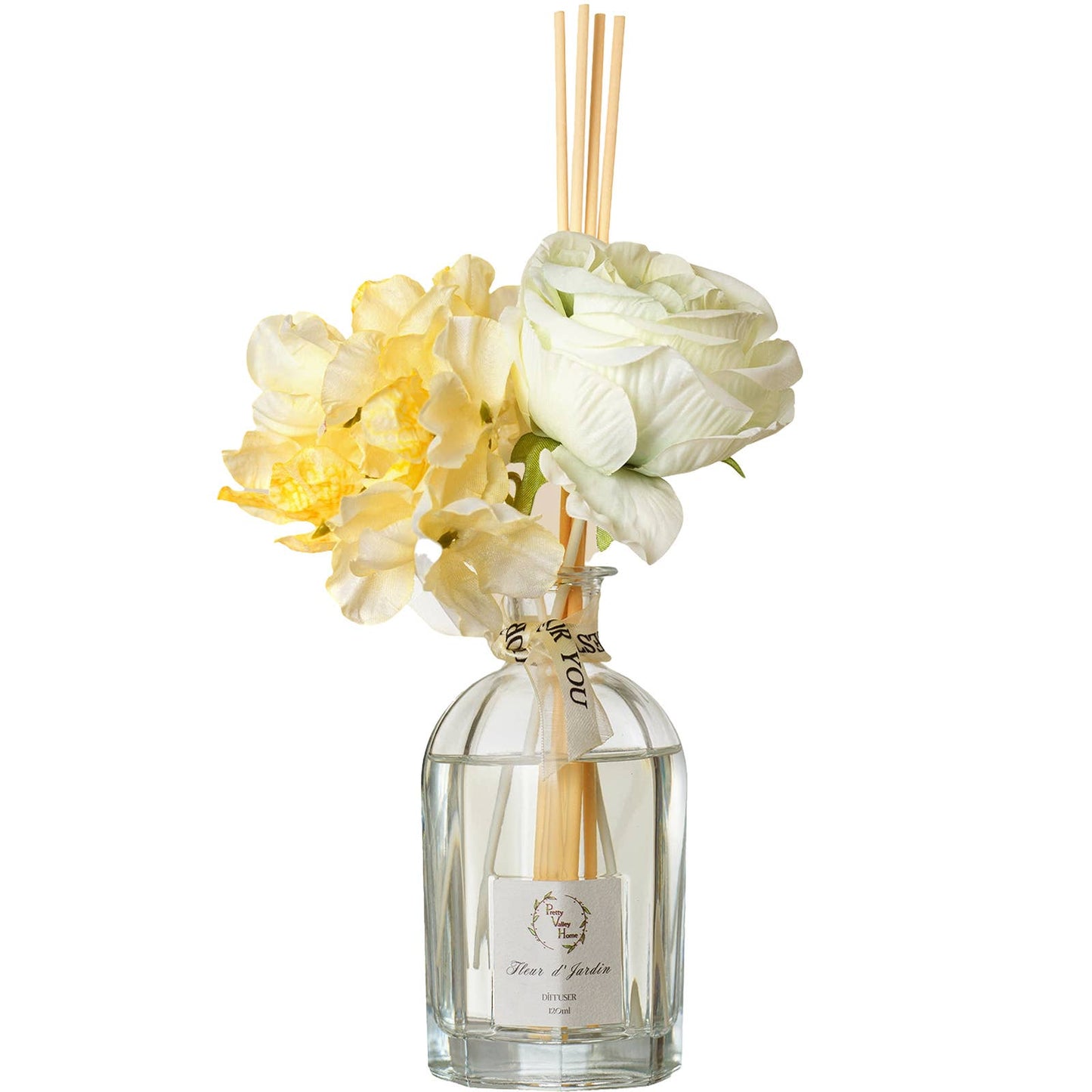 Reed Diffuser Sets Faux Flowers 120Ml / 4.05 FL oz - Fleur d’ Jardin: Fleur d’ Jardin