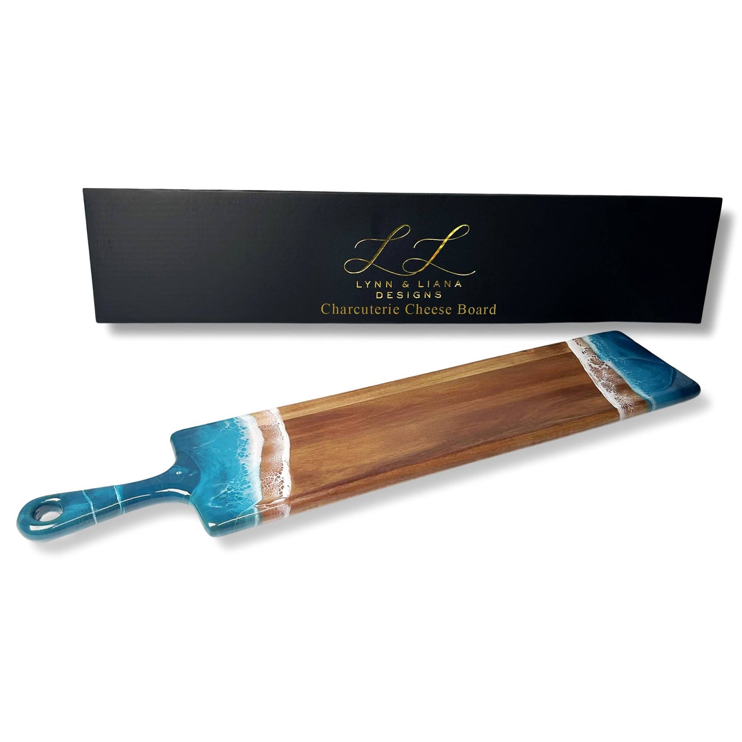 Resin Cheese board / Charcuterie Board - Baguette 5"x24": Ocean Vibes