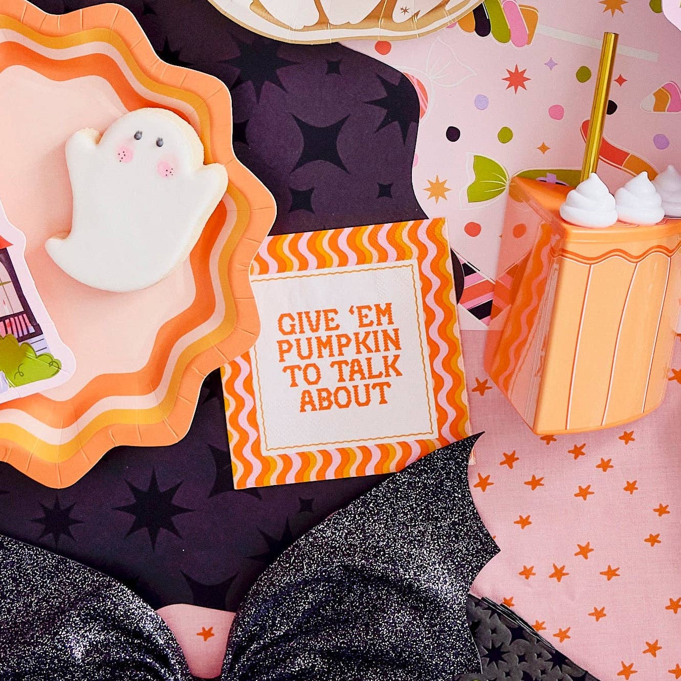 GIVE 'EM PUMPKIN COCKTAIL NAPKINS