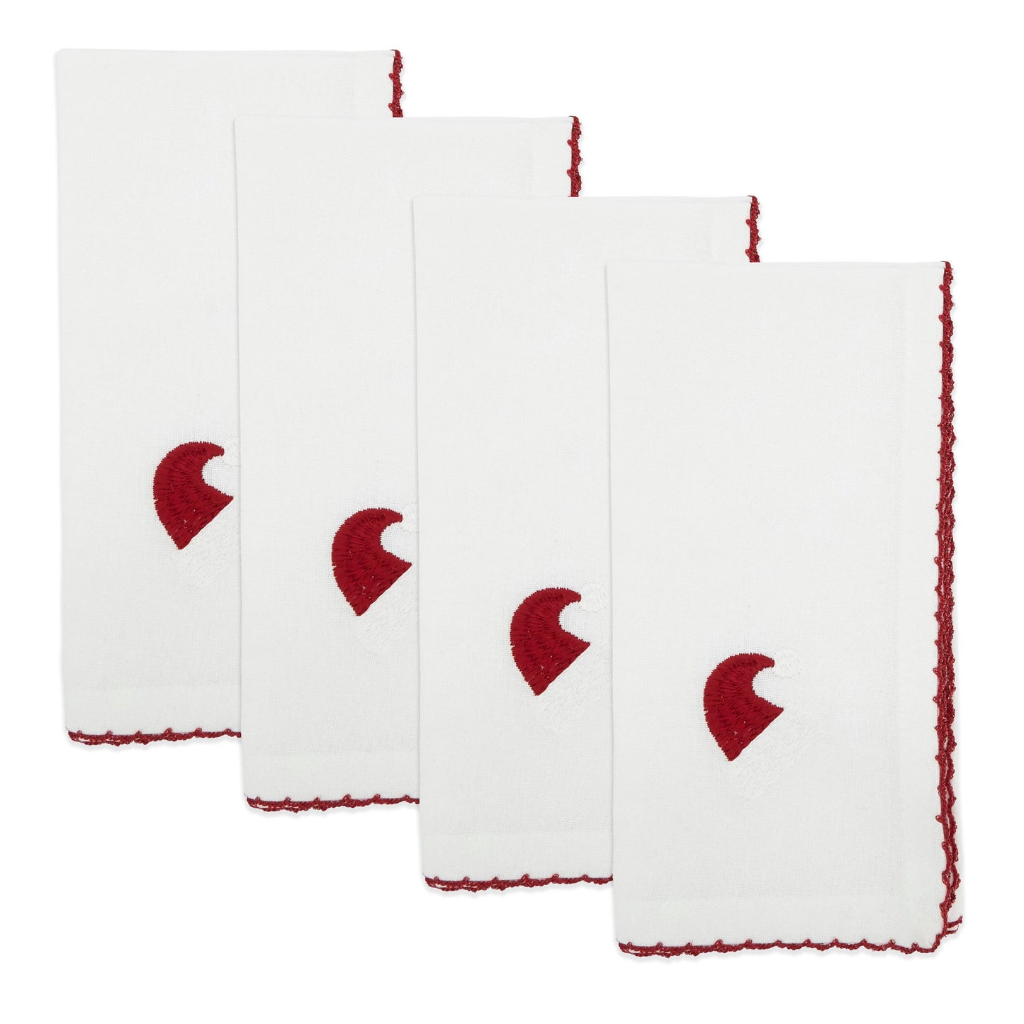 Whip Stitch Santa Hat Napkin: White / 18"