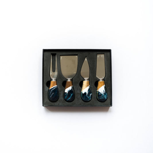 Navy Resin Cheese Knife Set